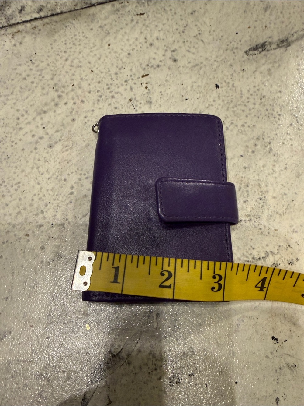 Fossil Purple Leather Card Wallet with Keychain - Picture 4 of 6